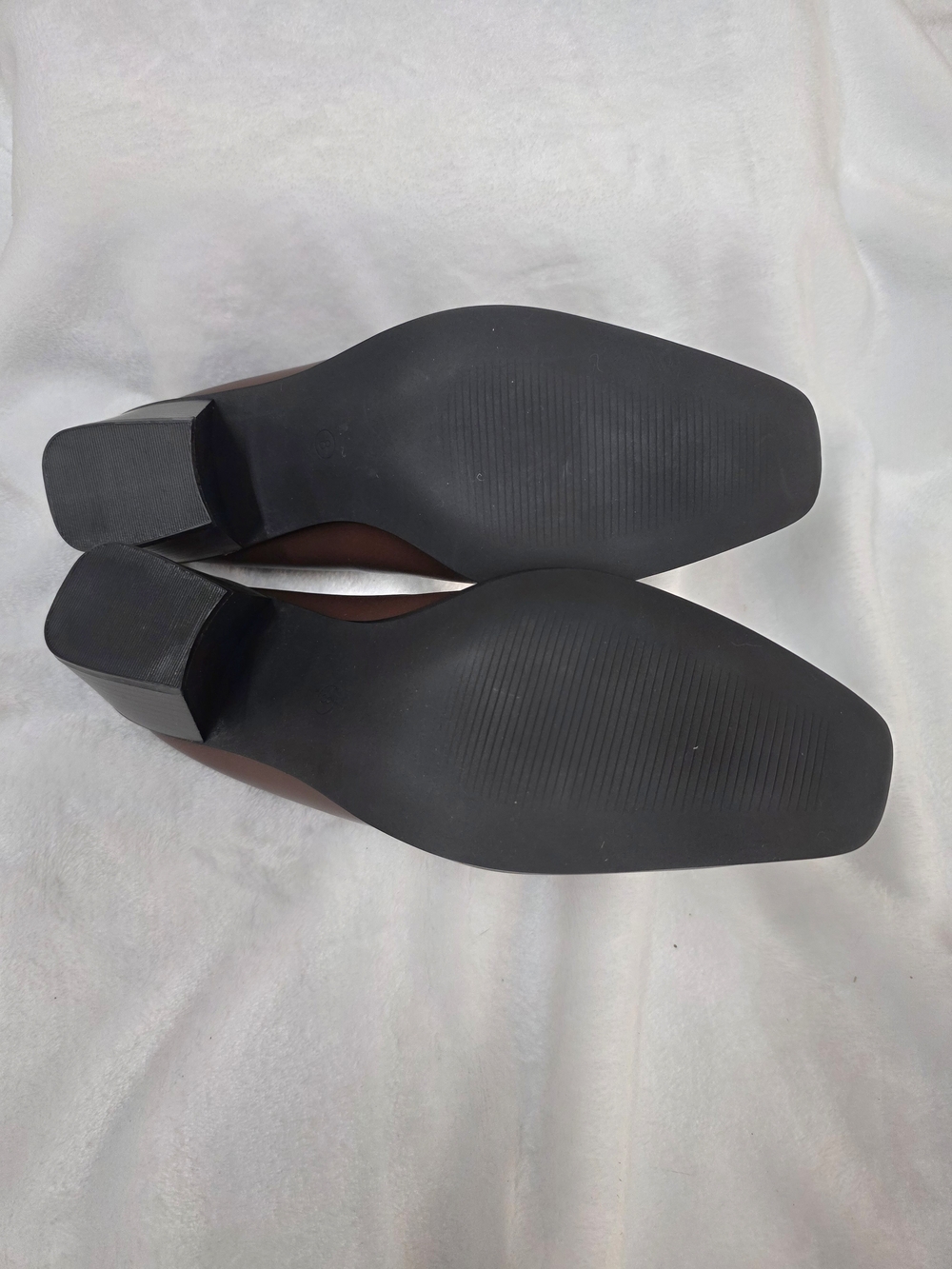 Womens Brown Square-Toe Slip-On Mule with Low Block Heel NEW - Picture 6 of 6